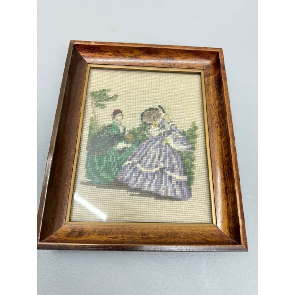 Vintage Needlepoint Framed Wall Art 90's